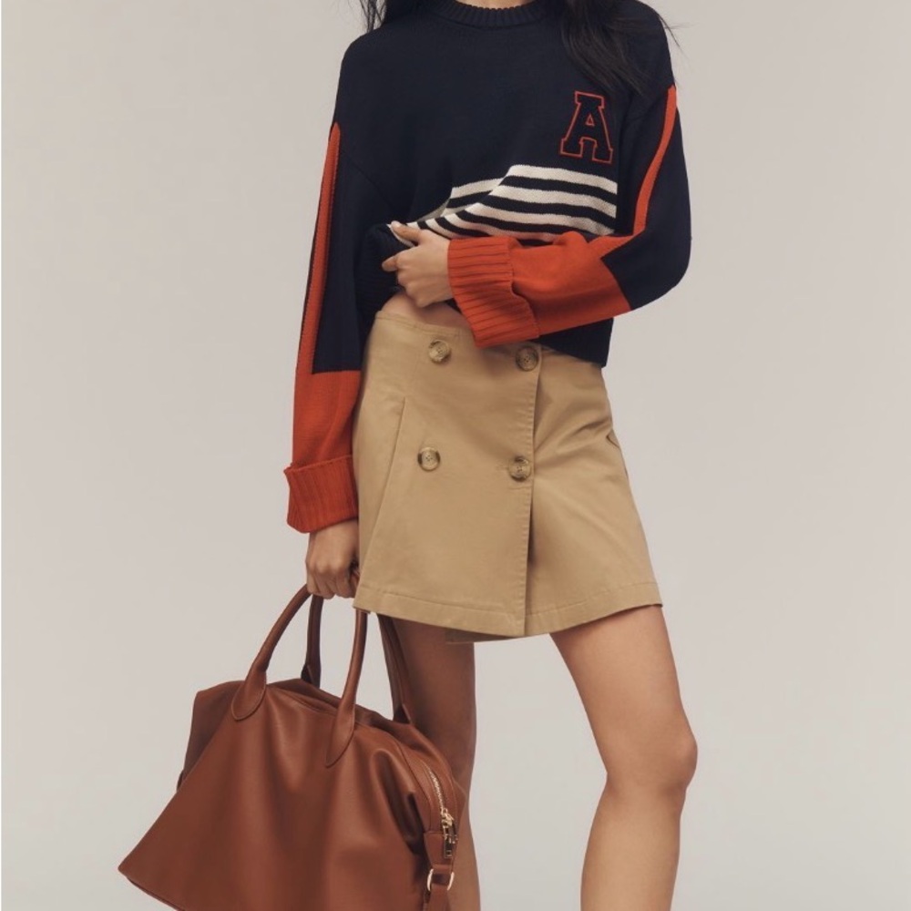 Maeve Anthropologie Reworked Pleated Mini Skirt